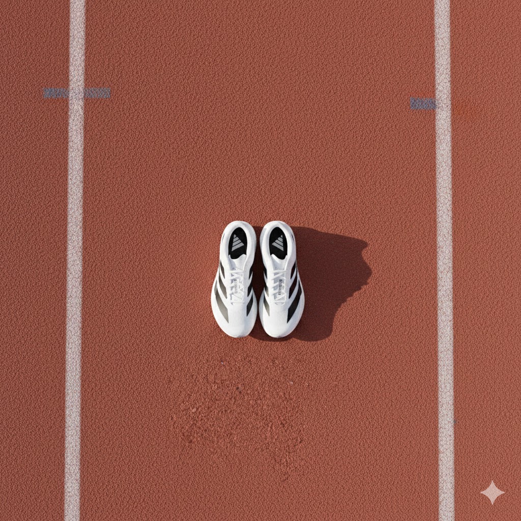 Zapatillas de atletismo en una pista deportiva